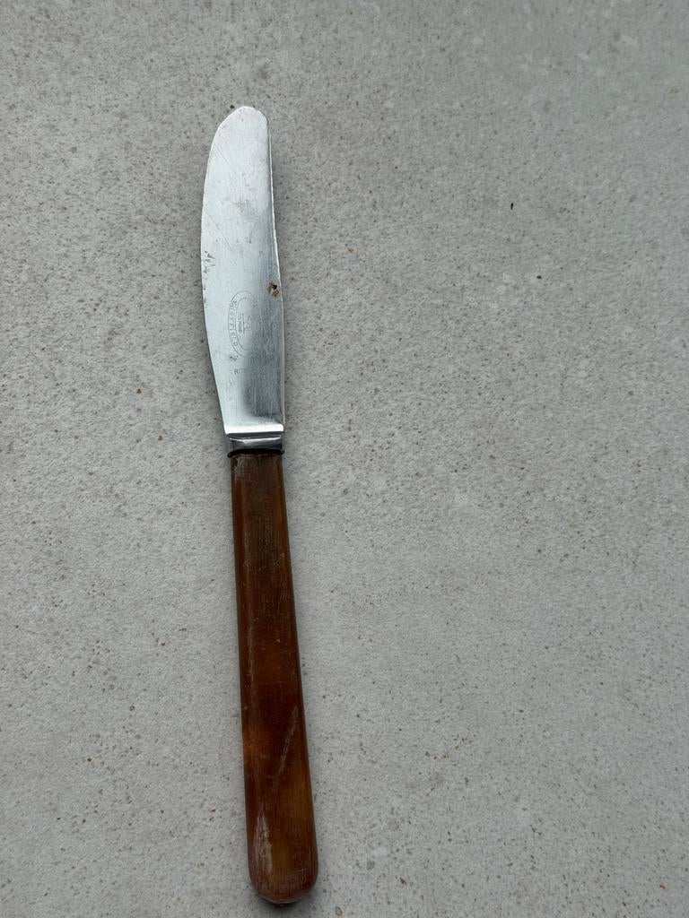 Vintage botermes handvat - RVS, Ophalen of Verzenden