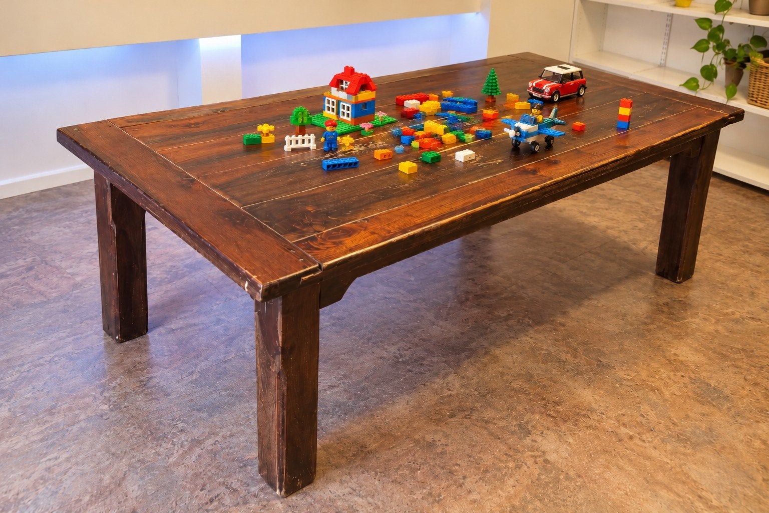 Grote robuuste houten LEGO- en speeltafel, Ophalen, Gebruikt
