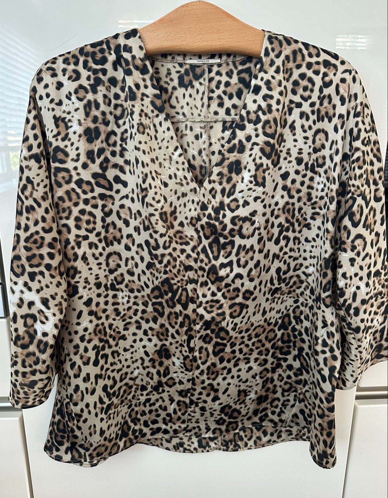 Vanilia Blouse Leopard Short Kaftan - Maat 38, Ophalen of Verzenden, Zo goed als nieuw, Maat 38/40 (M), Beige