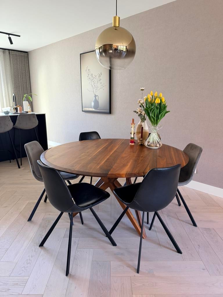 T.E.A.B. Eetkamerstoelen Dutchbone Franky, Huis en Inrichting, Stoelen, Ophalen, Zo goed als nieuw, Vijf, Zes of meer stoelen