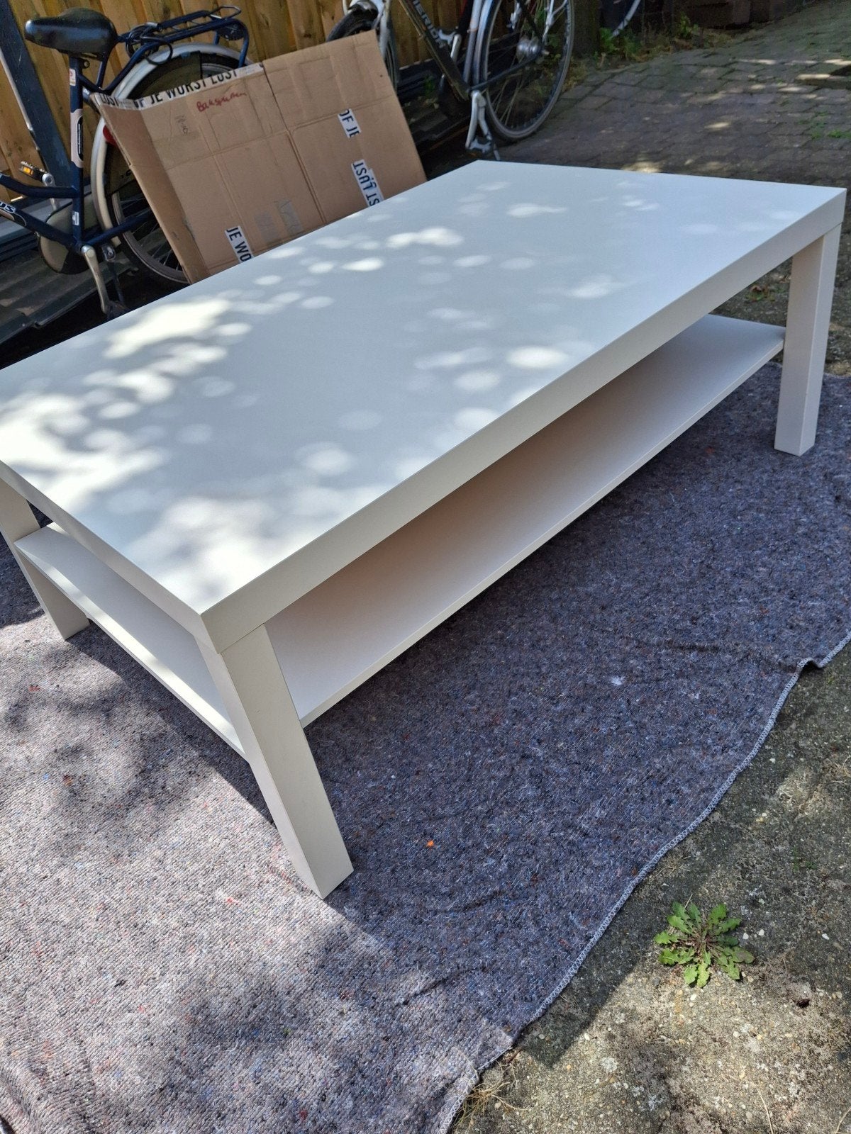 Tafel Ikea Lack wit, Huis en Inrichting, Tafels | Salontafels, Ophalen, Gebruikt, 100 tot 150 cm, 50 tot 100 cm