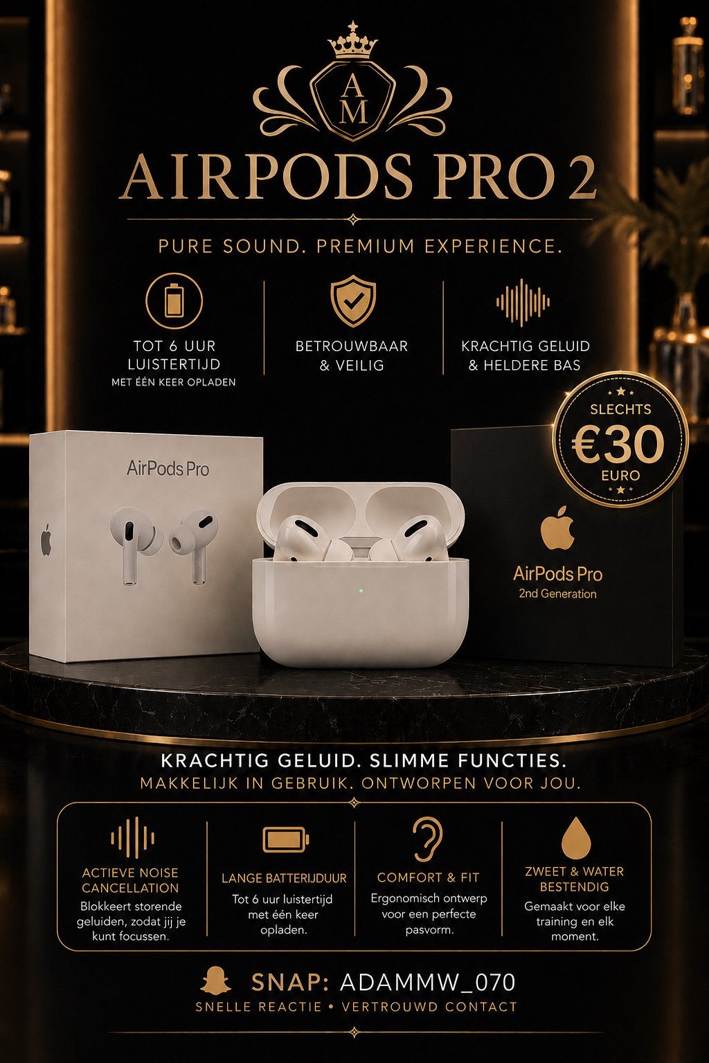 AirPods Pro 2, Audio, Tv en Foto, Koptelefoons, In-ear, Nieuw, Ophalen of Verzenden, Wit