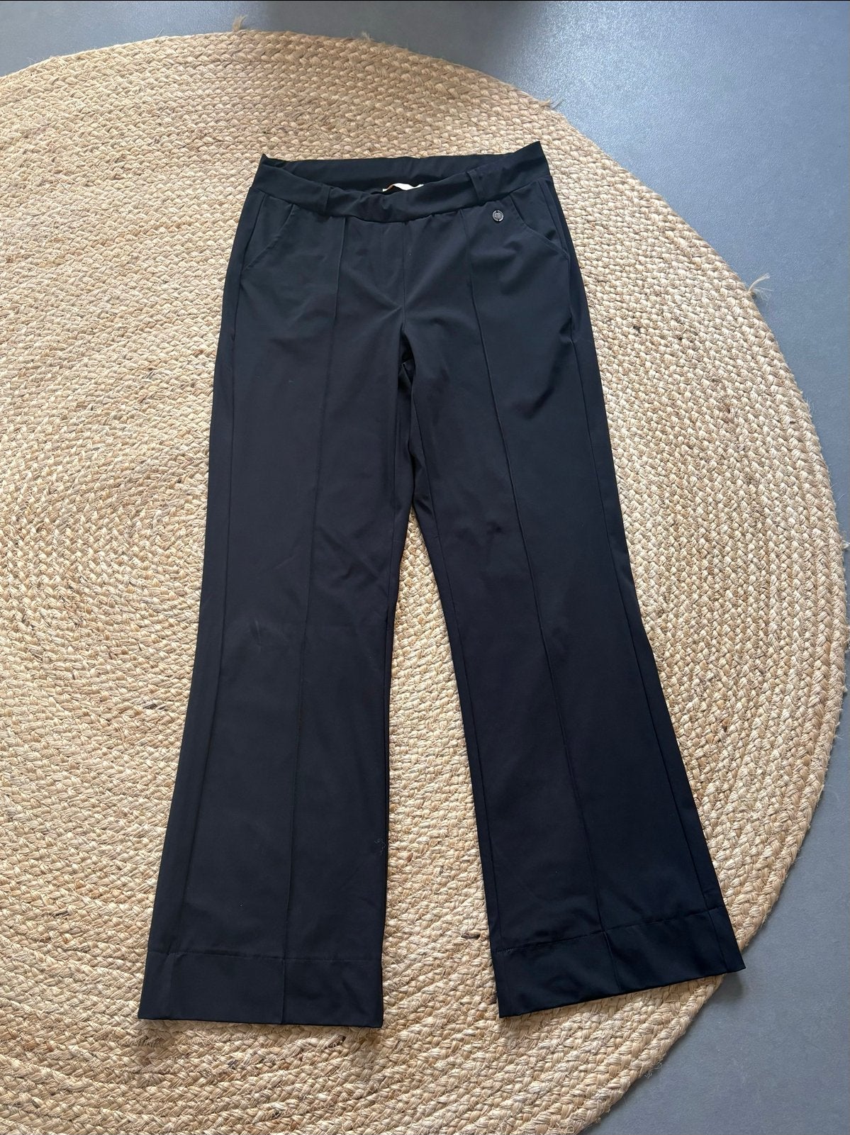 Triple Nine zwarte flared broek maat L, model 2301, Zwart, Maat 42/44 (L), Ophalen of Verzenden, Zo goed als nieuw