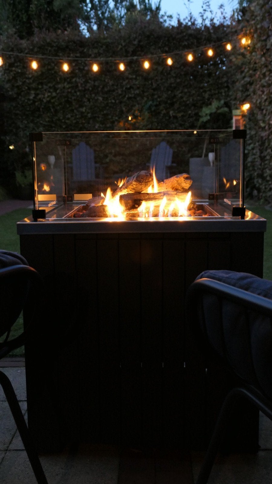 Vuurtafel Sfeerhaard Cozy Living Faro 60x60cm antraciet, Tuin en Terras, Ophalen, Zo goed als nieuw