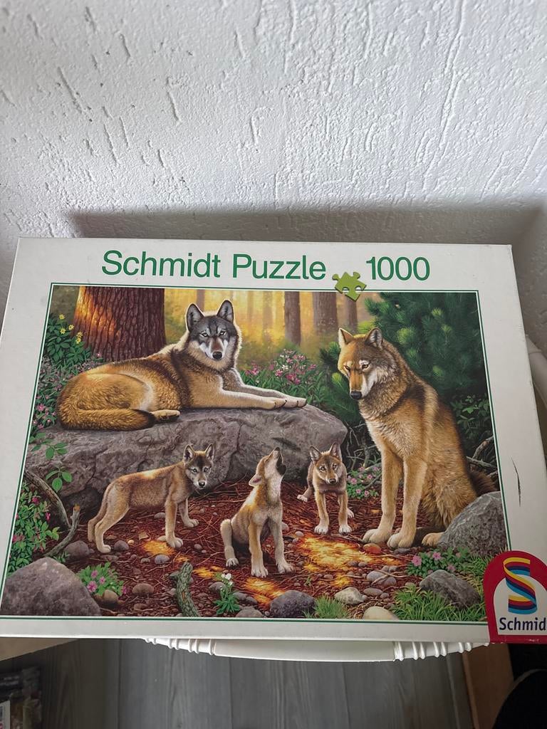 Schmidt Puzzel 1000 stukjes - Wolvenfamilie, Ophalen, 500 t/m 1500 stukjes, Gebruikt, Legpuzzel