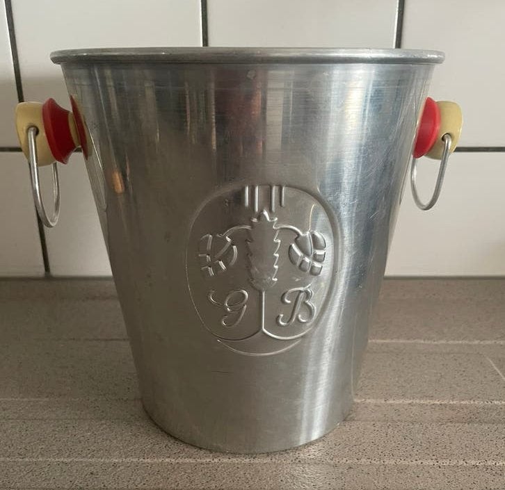 Vintage Grolsch ijsemmer met beugeldop en embleem GB, Ophalen of Verzenden, Zo goed als nieuw, Grolsch