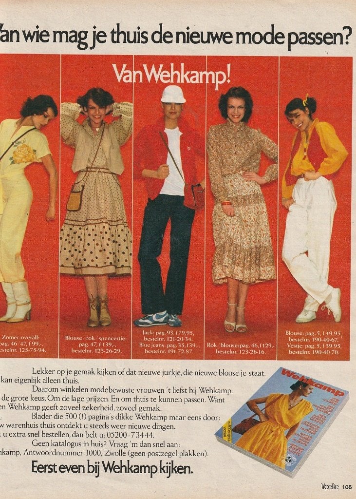 retro reclame 1979 Wehkamp damesmode rokken broeken, Verzamelen, Verzenden, Overige typen
