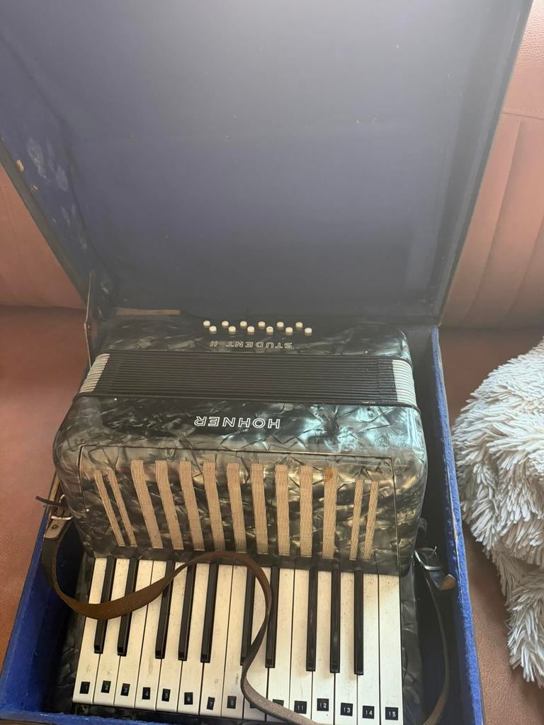 Hohner accordeon, Muziek en Instrumenten, Accordeons, Gebruikt, Ophalen of Verzenden, Met koffer, Knopaccordeon