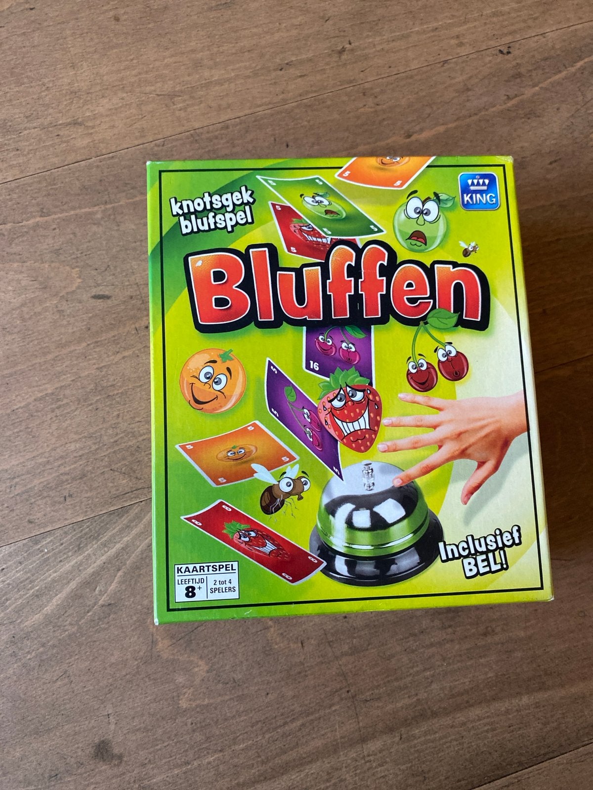Bluffen Kaartspel met Bel - King International, Drie of vier spelers, Ophalen of Verzenden, Zo goed als nieuw