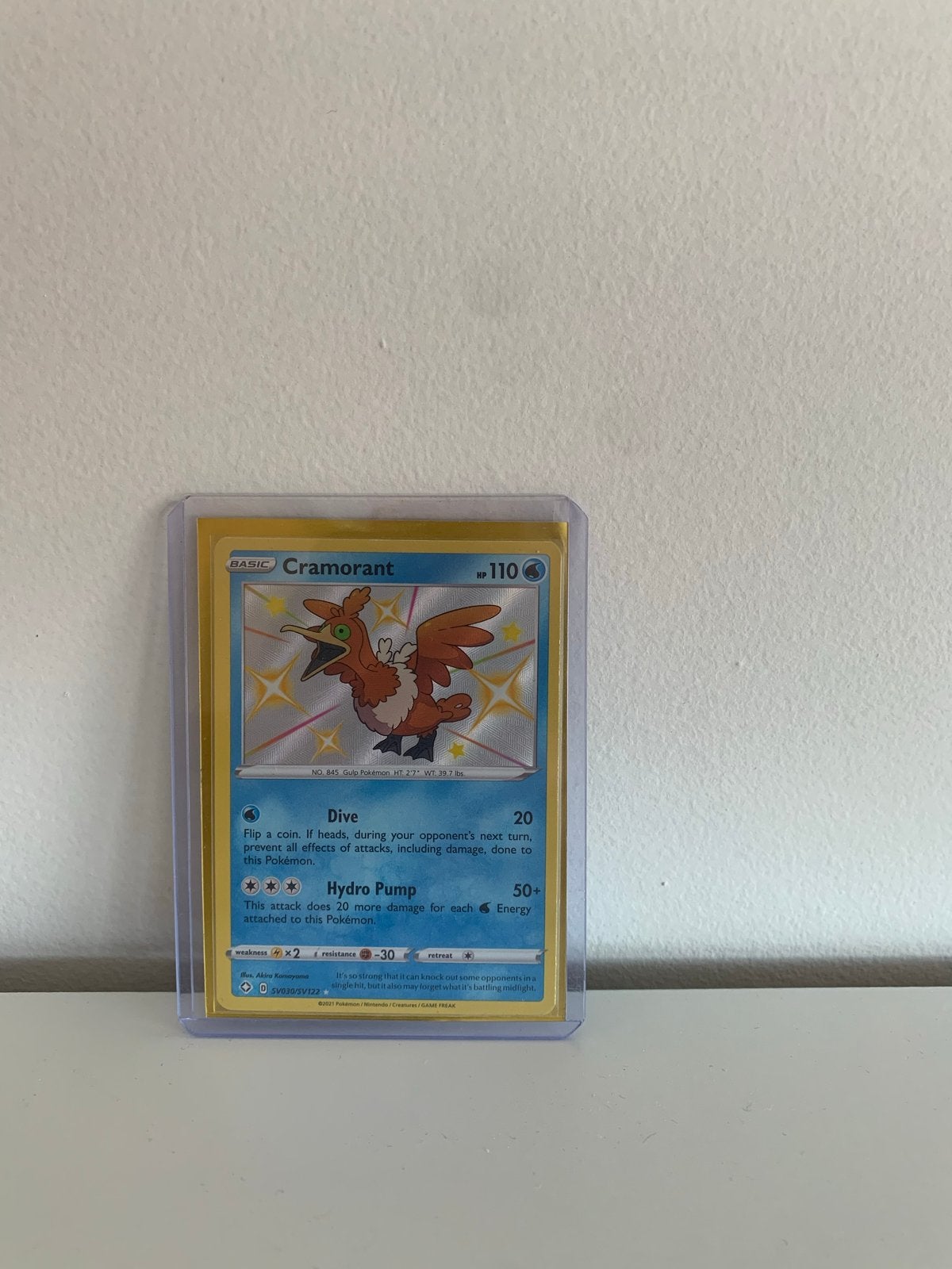 Cramorant Pokémon Kaart - Shiny Holo Foil, Ophalen of Verzenden, Zo goed als nieuw, Losse kaart, Foil