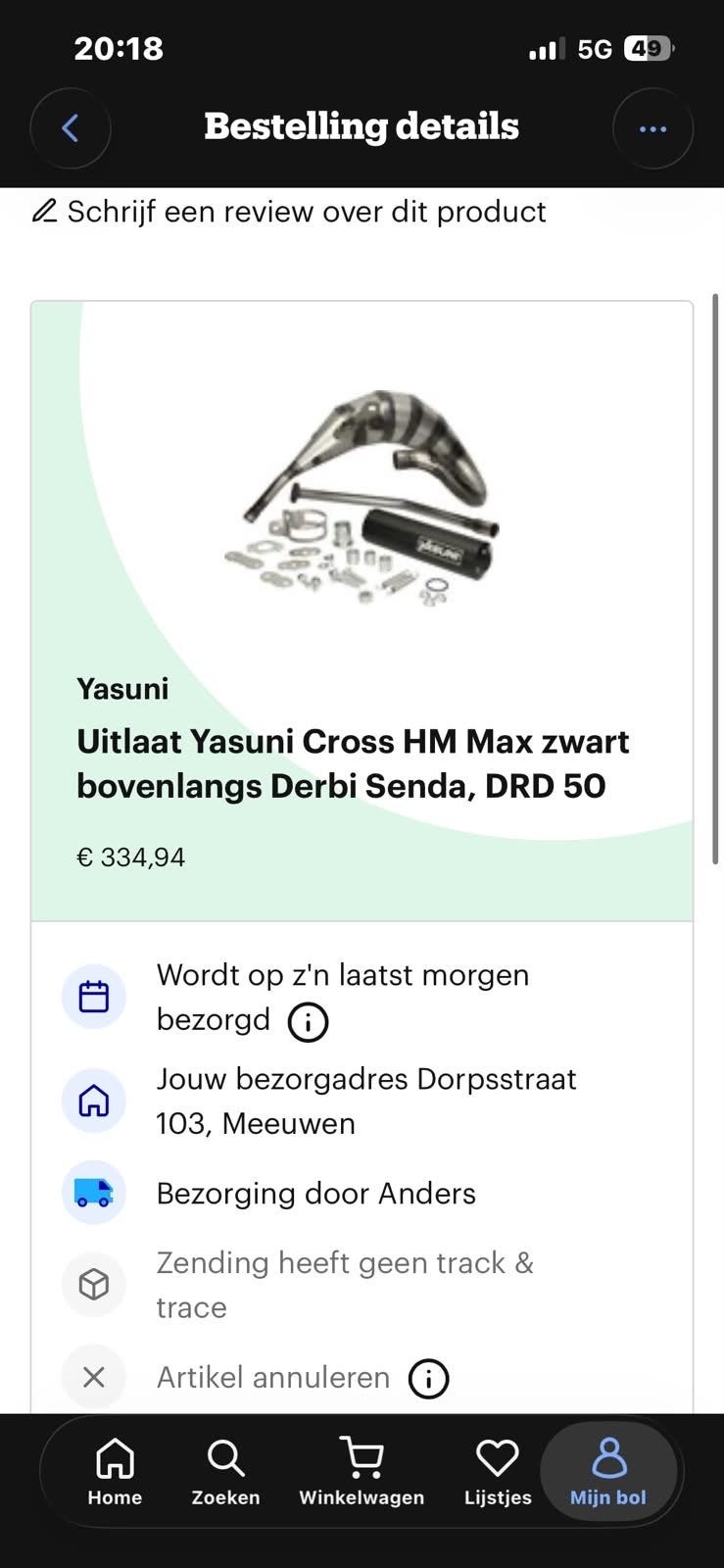 Yasuni Cross HM Max Uitlaat voor Derbi Senda, DRD 50, Ophalen, Nieuw, Uitlaat