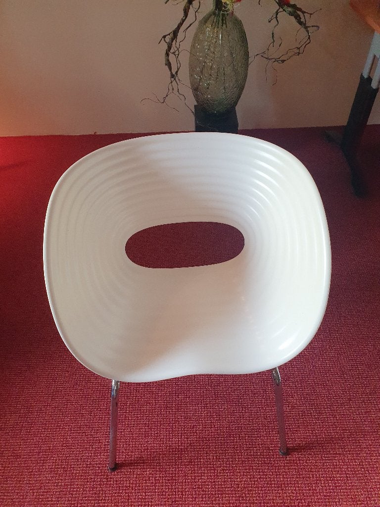 Originele Vitra Tom Vac Designstoel – Wit – Ron Arad, Ophalen, Kunststof, Wit, Zo goed als nieuw