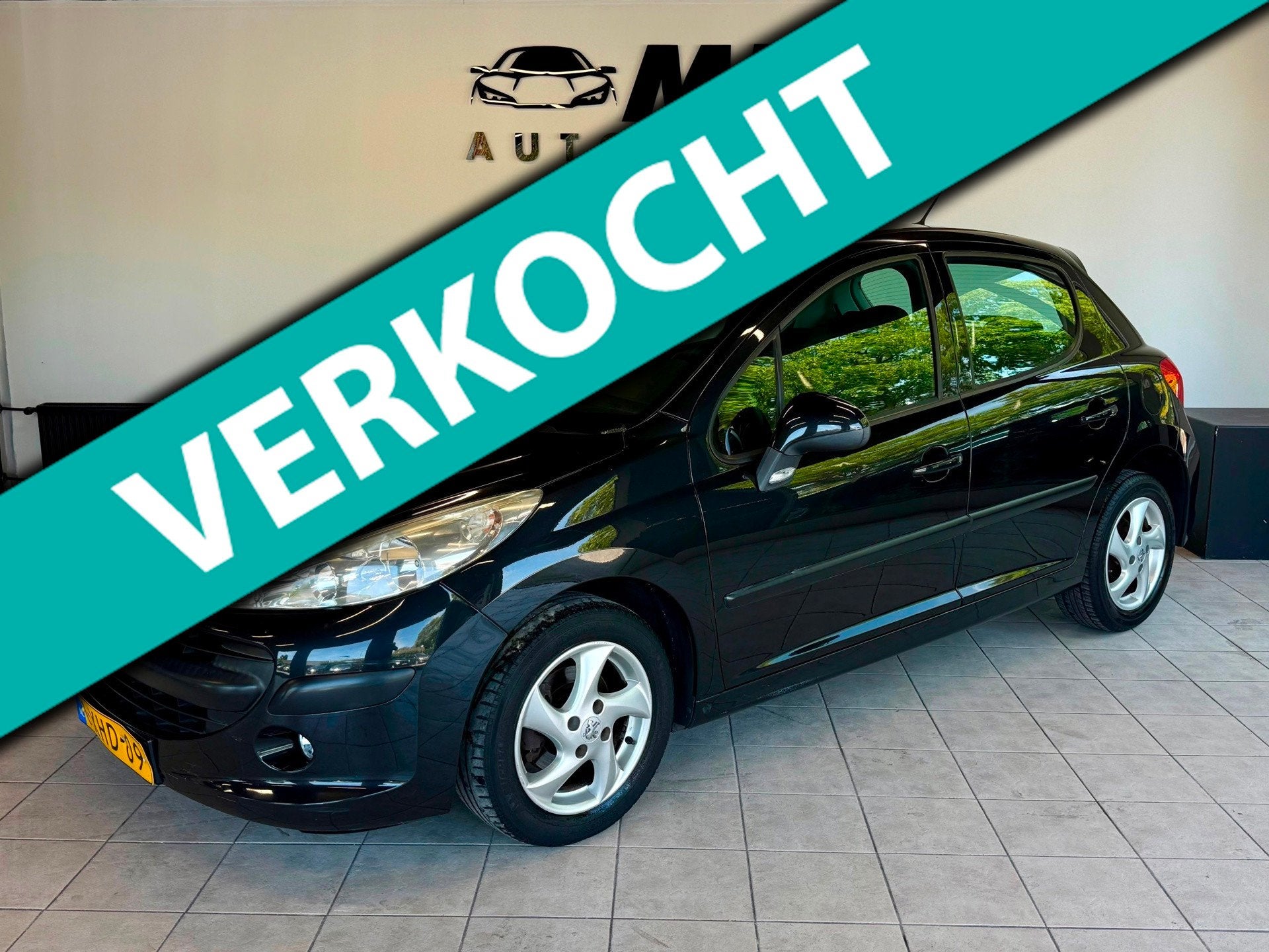 Peugeot 207 1.4 Look 5DR 2009 Zwart Airco/Elektr Pakket/LMV!, Auto's, Voorwielaandrijving, 4 cilinders, Zwart, Bedrijf