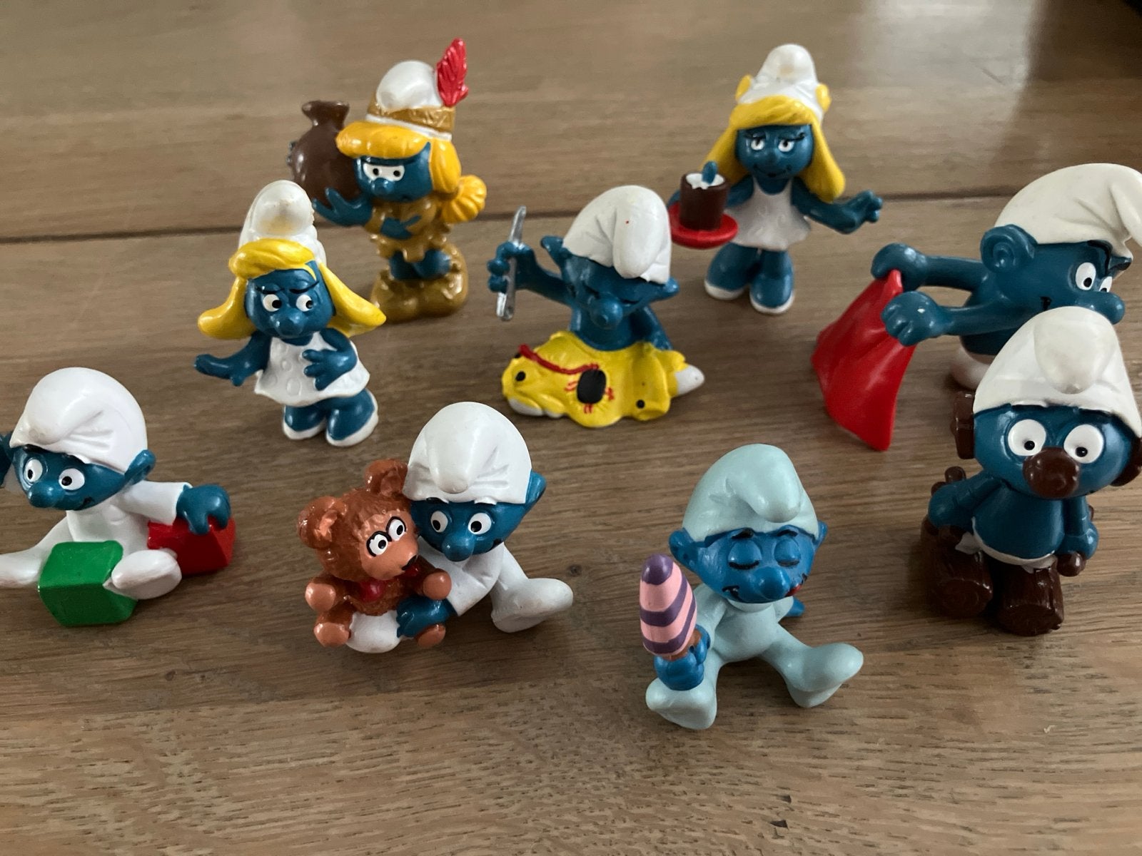 Collectie vintage Smurfen - 9 stuks (Schleich), Ophalen of Verzenden, Gebruikt
