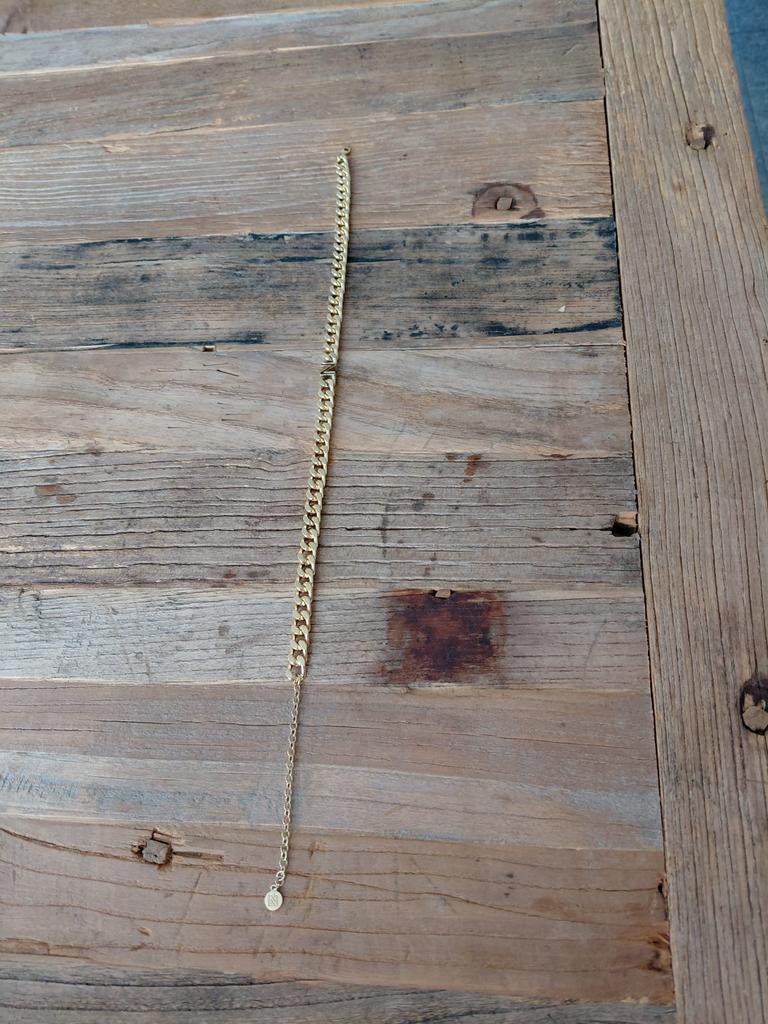 Nikkie goudkleurig ketting 48 cm als nieuw, Ophalen of Verzenden, Zo goed als nieuw, Goud, Overige materialen