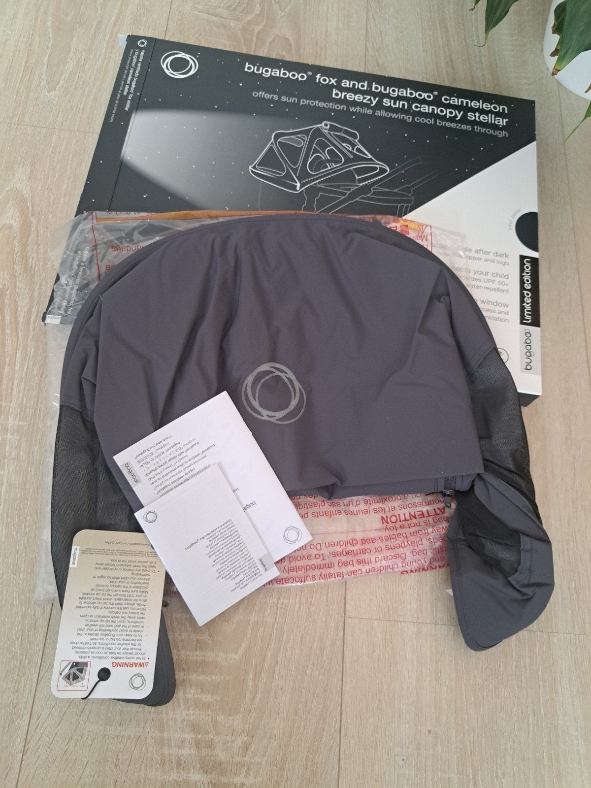 NIEUW.Bugaboo Fox/Cameleon/ Lynx breezykap -Stellar Blue, Ophalen of Verzenden, Nieuw, Zonnekap