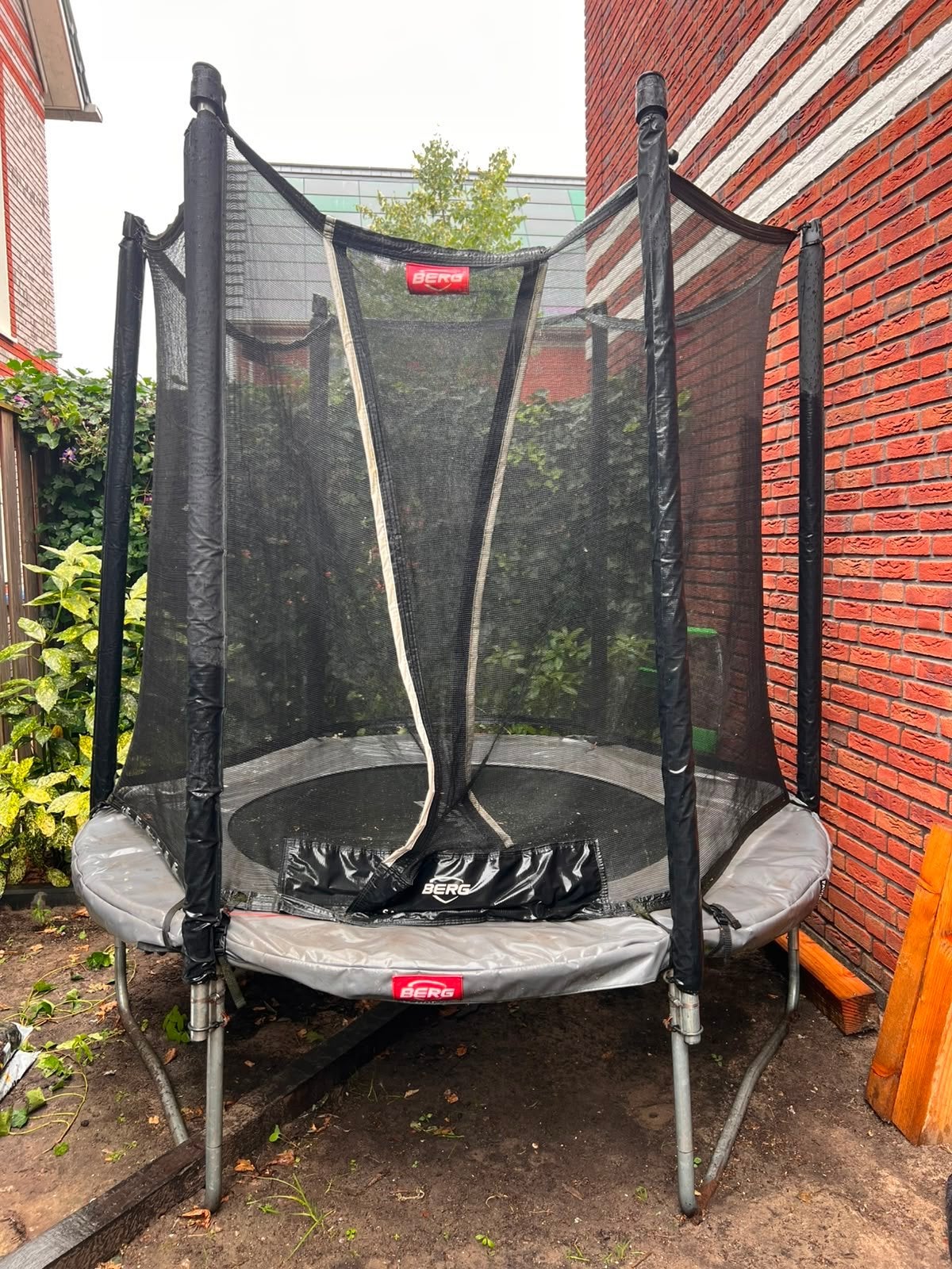 BERG Trampoline Favorit Regular Grey met Veiligheidsnet, Ophalen, Gebruikt