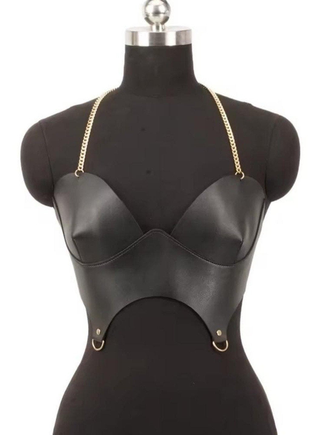 Prachtige Spannende Leren Top, tm XL, Verzenden, Nieuw, Zwart, Zonder mouw