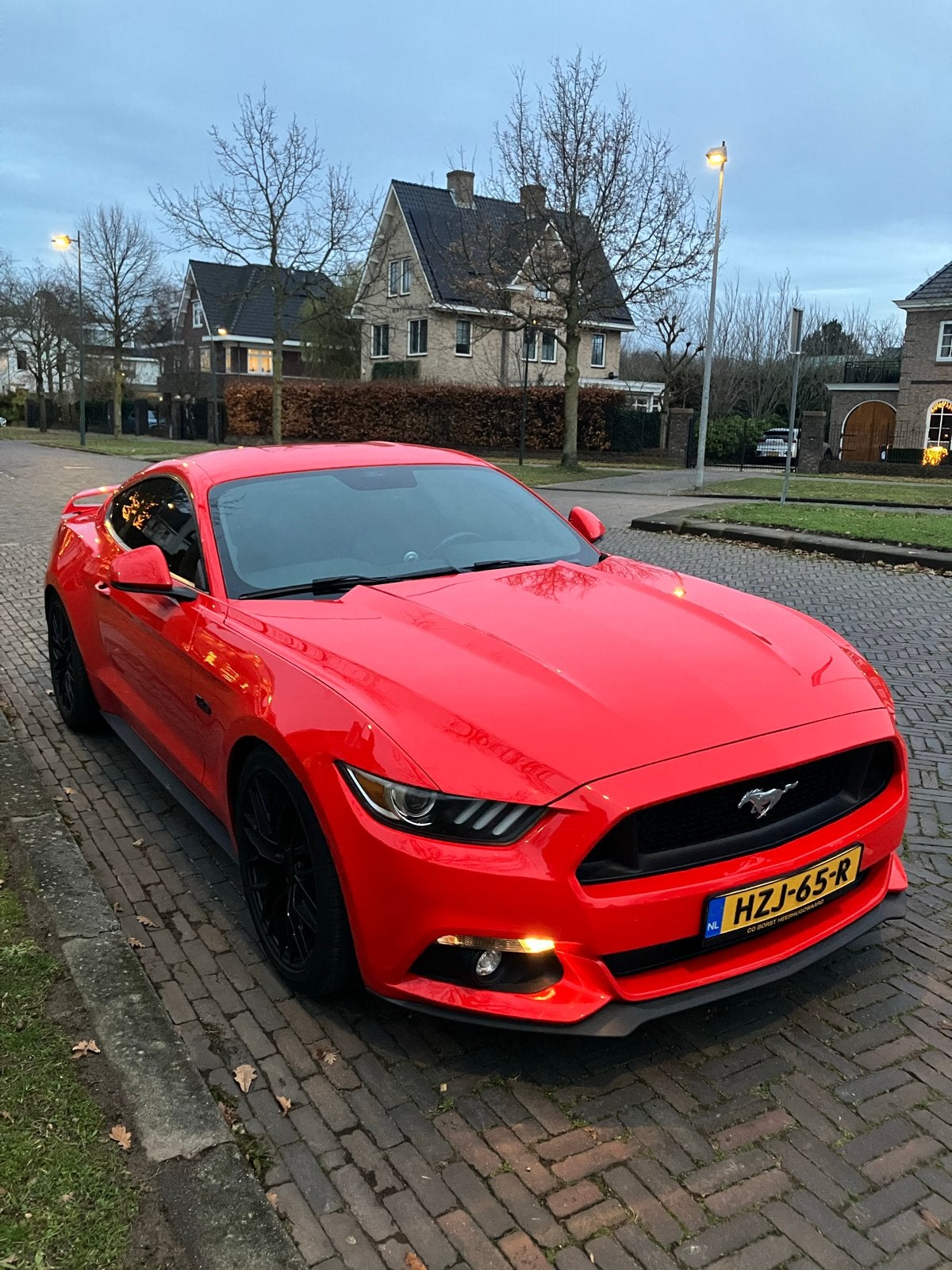 Ford Mustang 5.0 V8 421pk 2015 Rood, Achterwielaandrijving, Zwart, 4 cilinders, 4 stoelen