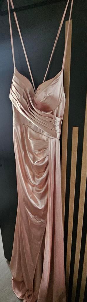 Champagne Gala Jurk Maat S, Kleding | Dames, Gelegenheidskleding, Zo goed als nieuw, Galajurk, Maat 38/40 (M), Ophalen of Verzenden