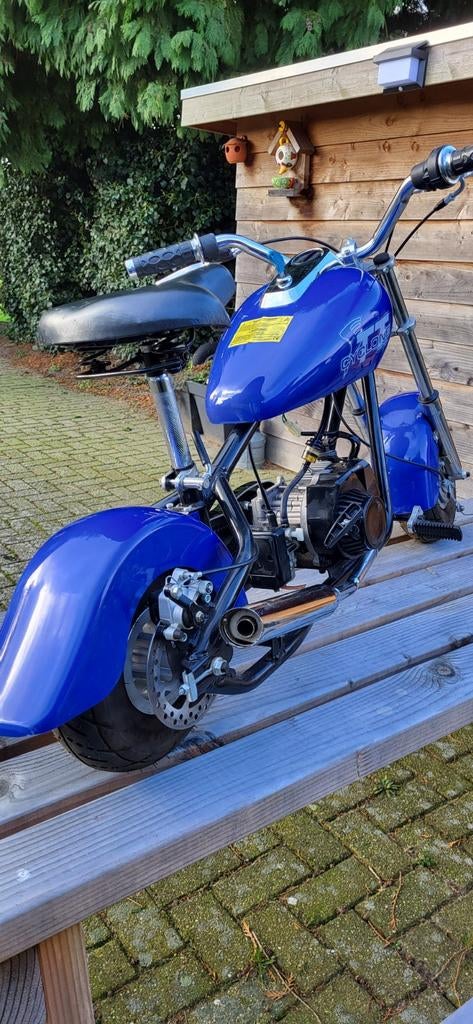 Blauwe Cyclone Minibike - Zo goed als nieuw, Fietsen en Brommers, Minibikes, Midibikes en Pitbikes, Ophalen, Cyclone, Schijfrem