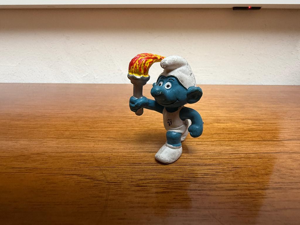 Fakkeldrager Smurf, Verzamelen, Ophalen of Verzenden, Gebruikt, Overige Smurfen, Poppetje, Figuurtje of Knuffel