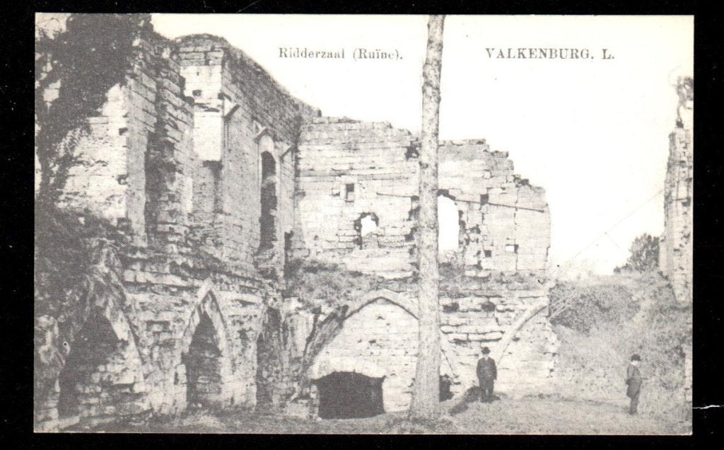 Oude Ansicht - VALKENBURG Ridderzaal(ruïne) - L., Ophalen of Verzenden, 1940 tot 1960, Ongelopen, Limburg