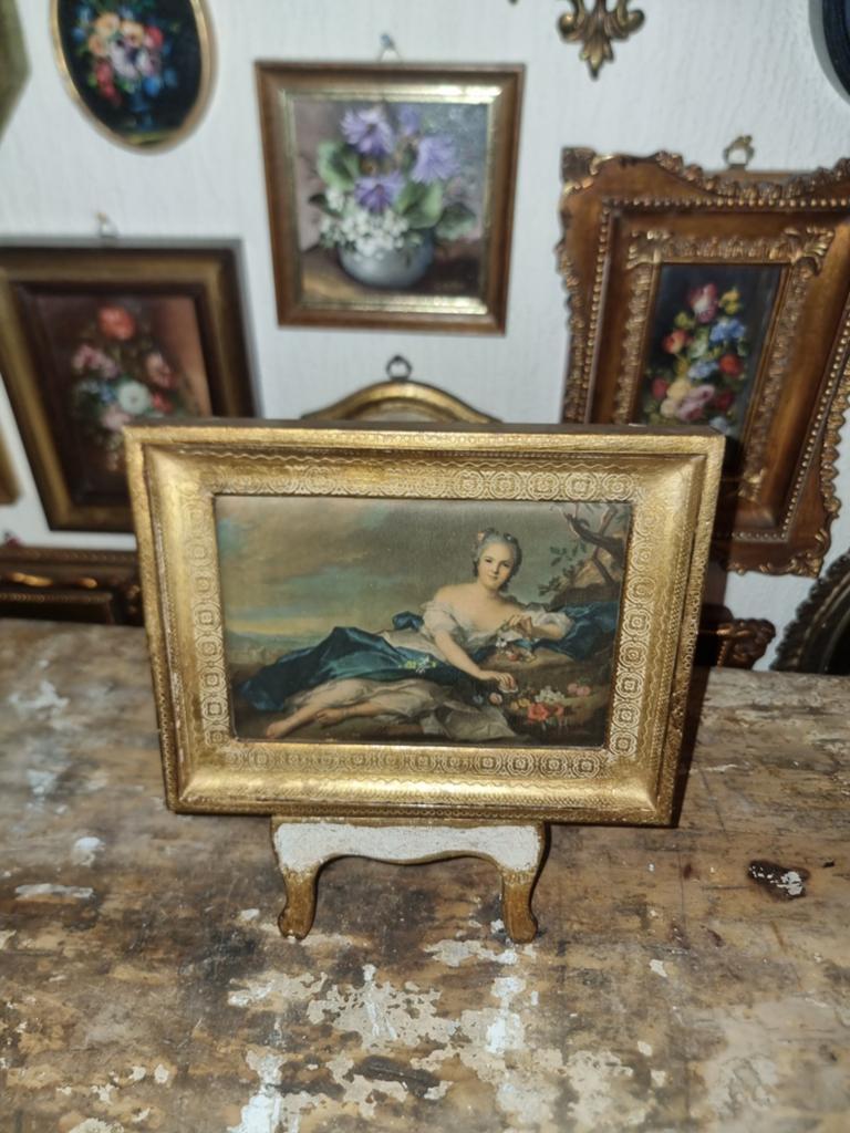 Florentijns Italiaans lijstje met prent op zijde i45, Ophalen of Verzenden
