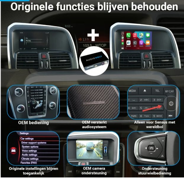 Volvo XC60 (2015-2018) draadloos Carplay/Android Auto, Auto diversen, Ophalen of Verzenden, Nieuw