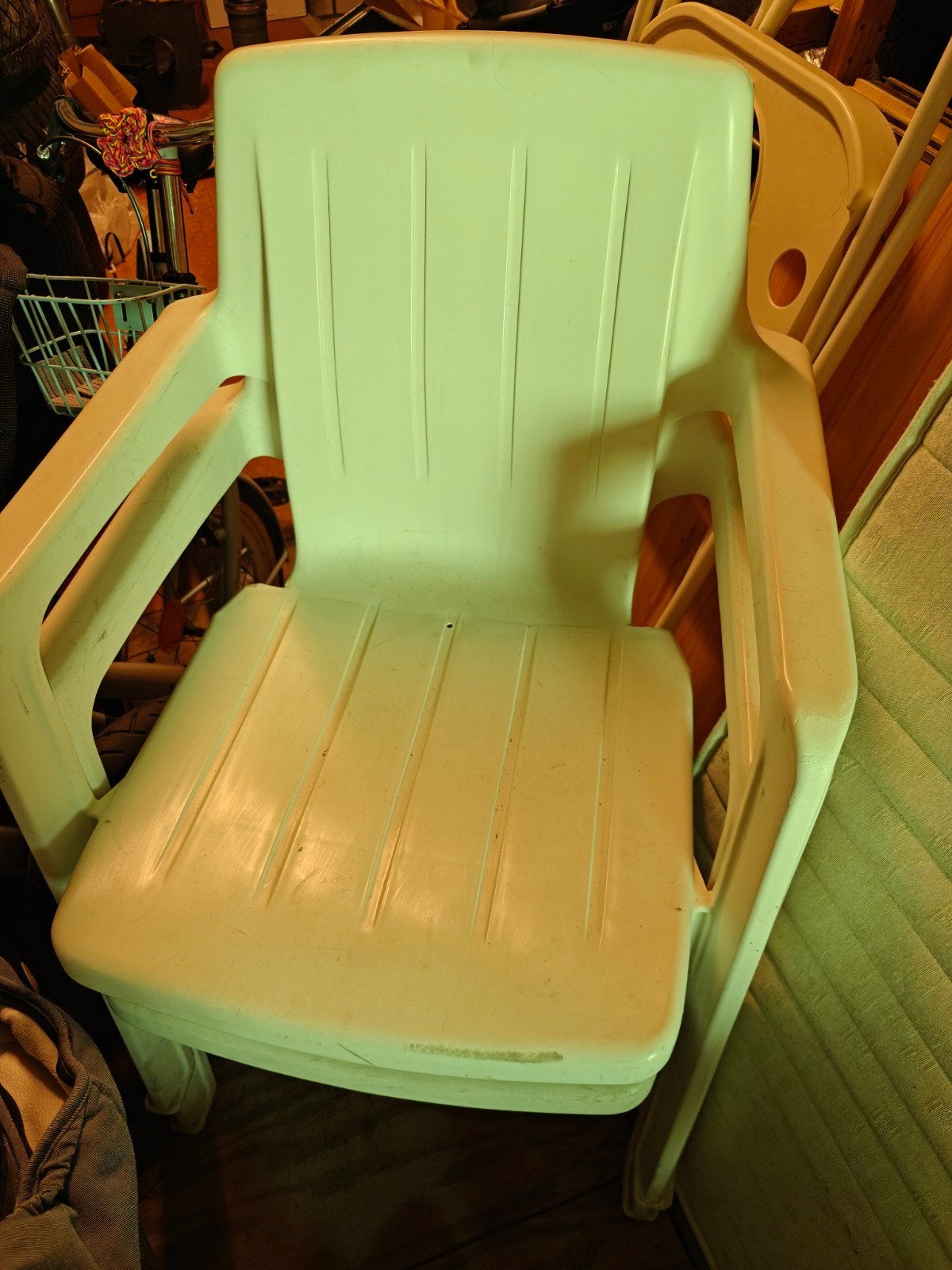 Negen stapelbare tuinstoelen + 2 verstelbare stoelen, Tuin en Terras, Tuinstoelen, Ophalen, Gebruikt, Kunststof, Verstelbaar