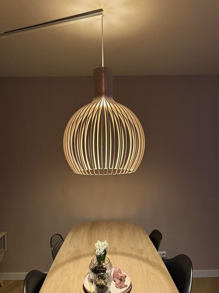 Secto Design Octo 4240 hanglamp Ø54 naturel berk, Huis en Inrichting, Lampen | Hanglampen, Ophalen, Gebruikt, Deaign, Minder dan 50 cm