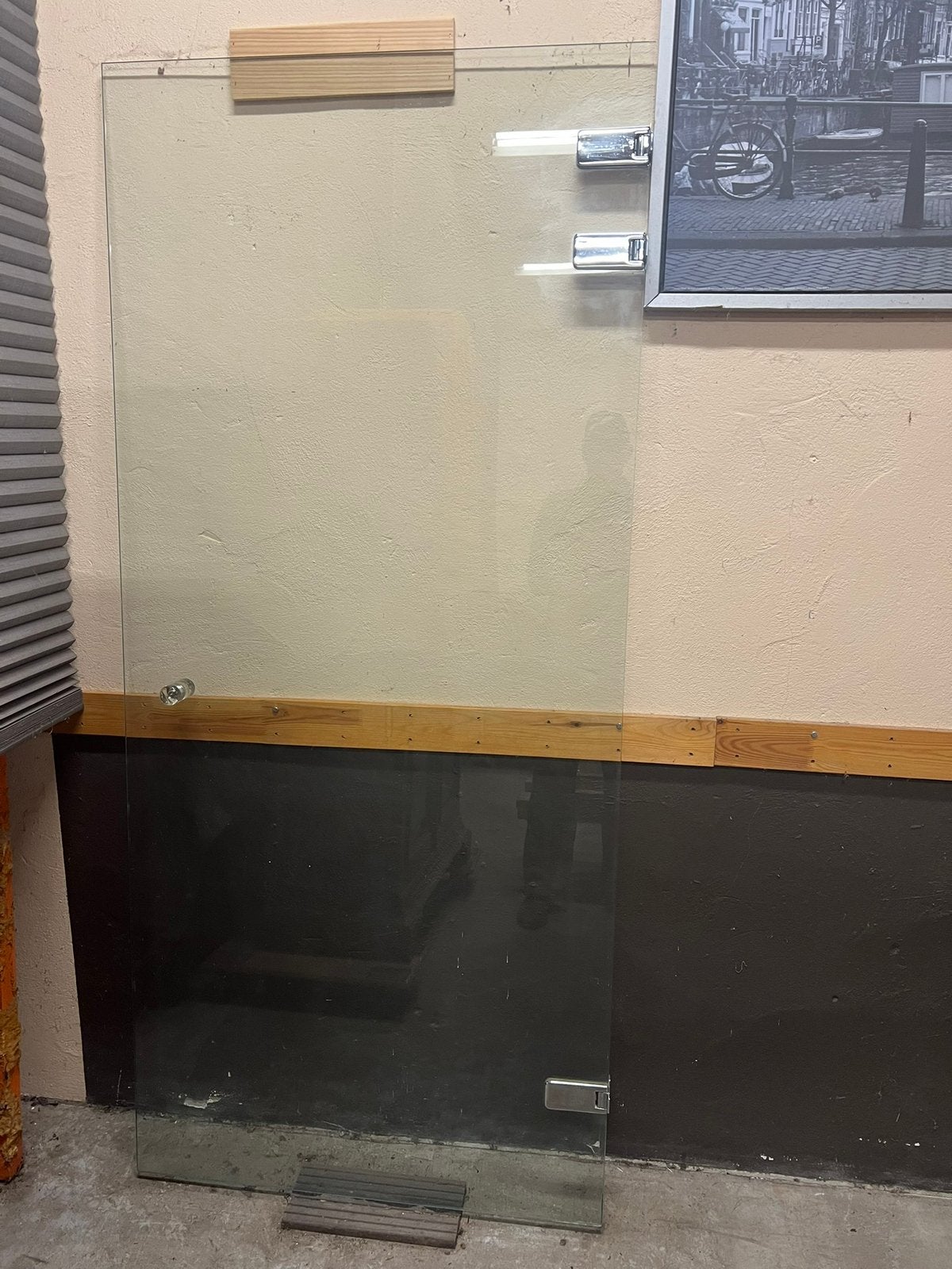 Frameloze Glazen douchedeur 89,5x200, 8mm safetyglas, Ophalen, Gebruikt, Glas, Douche