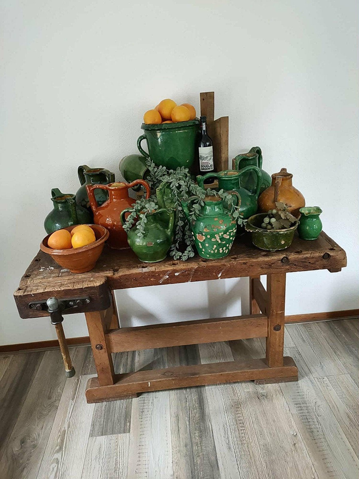 Antieke industriële werkbank werktafel keukenblok sidetable., Ophalen, Gebruikt, 100 tot 150 cm, Rechthoekig