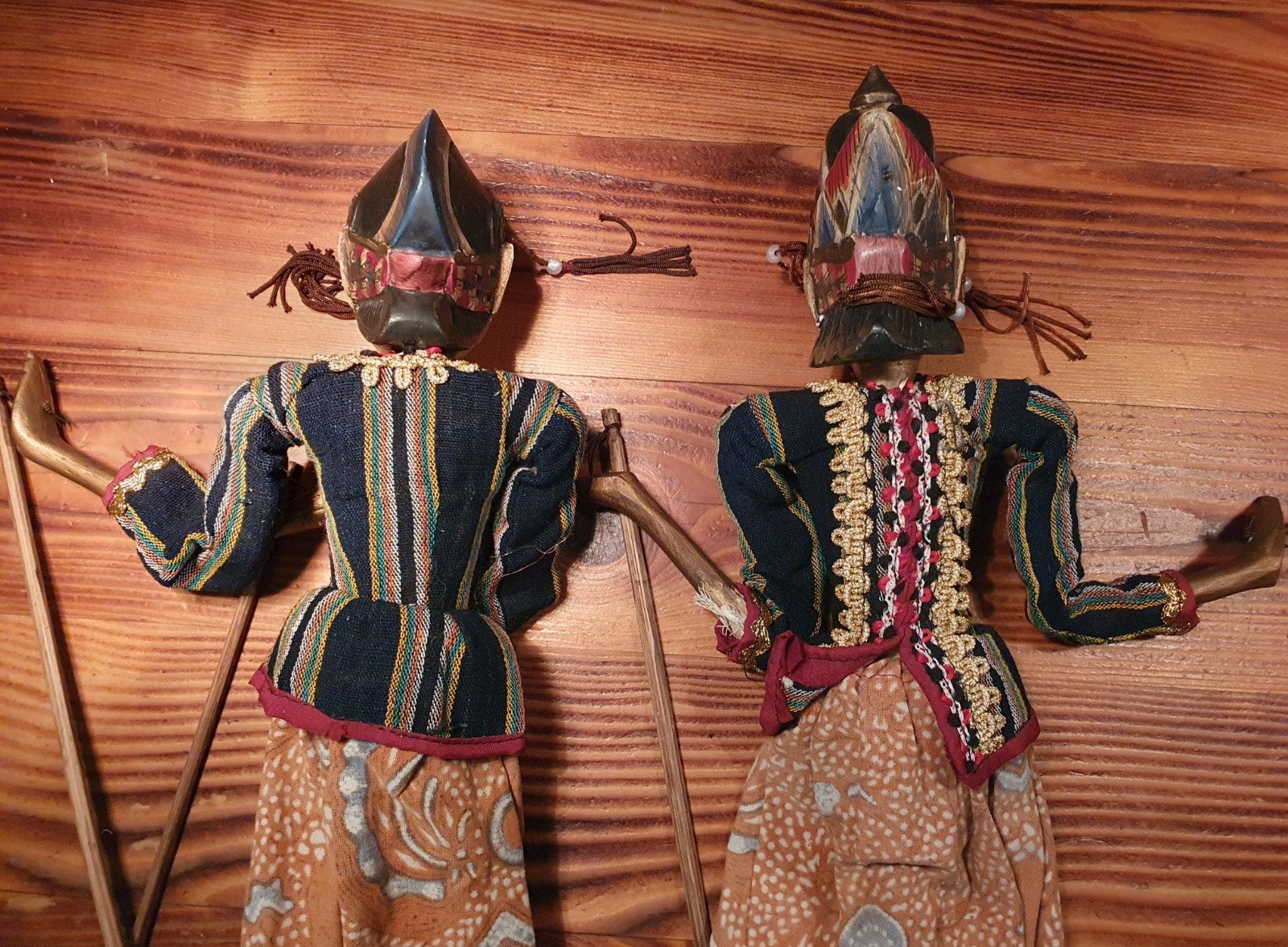 Set van 2 Wayang Golek poppen - Indonesisch handgemaakt, Ophalen of Verzenden