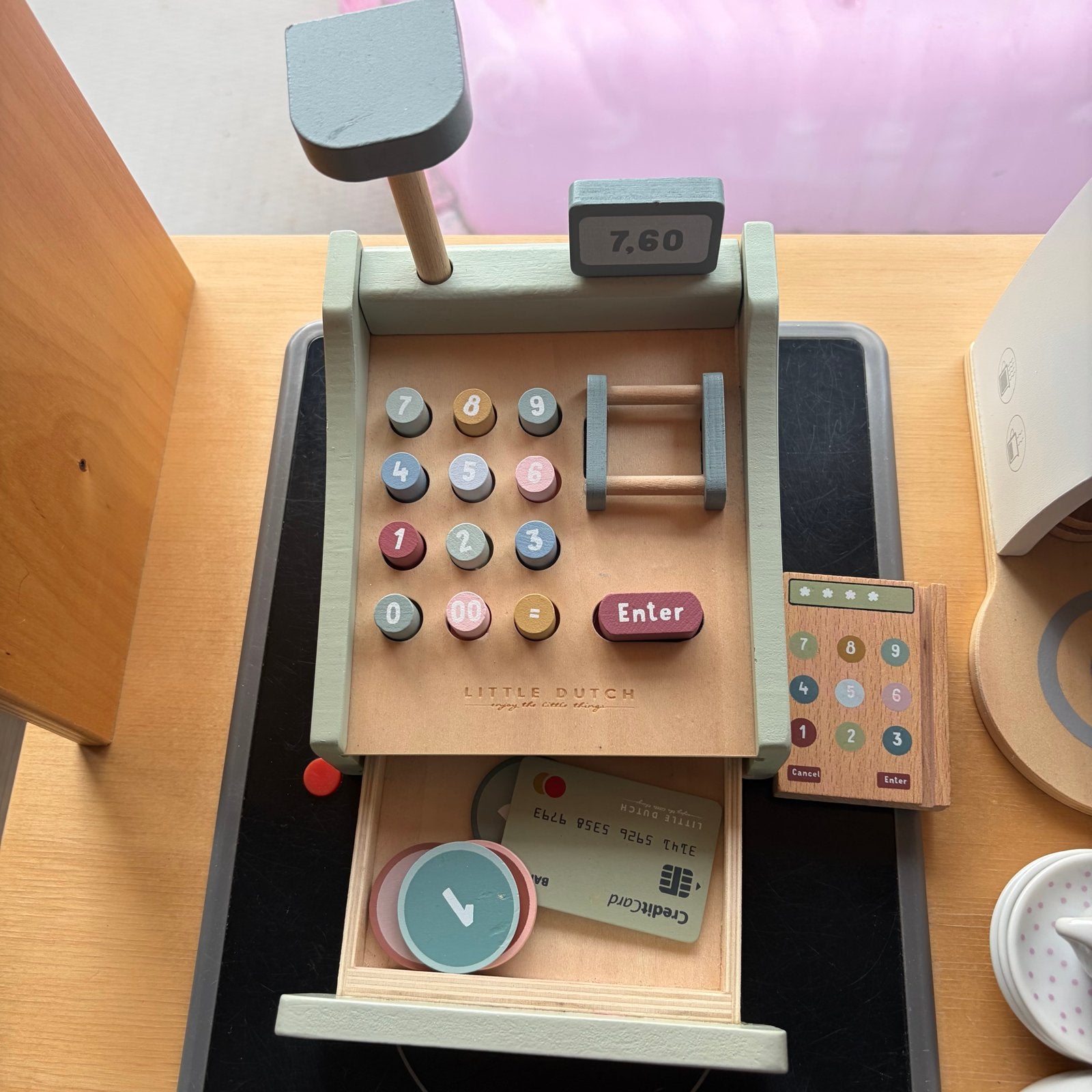 Little Dutch Houten Kassa met Scanner en Accessoires, Ophalen, Gebruikt, Knutselen