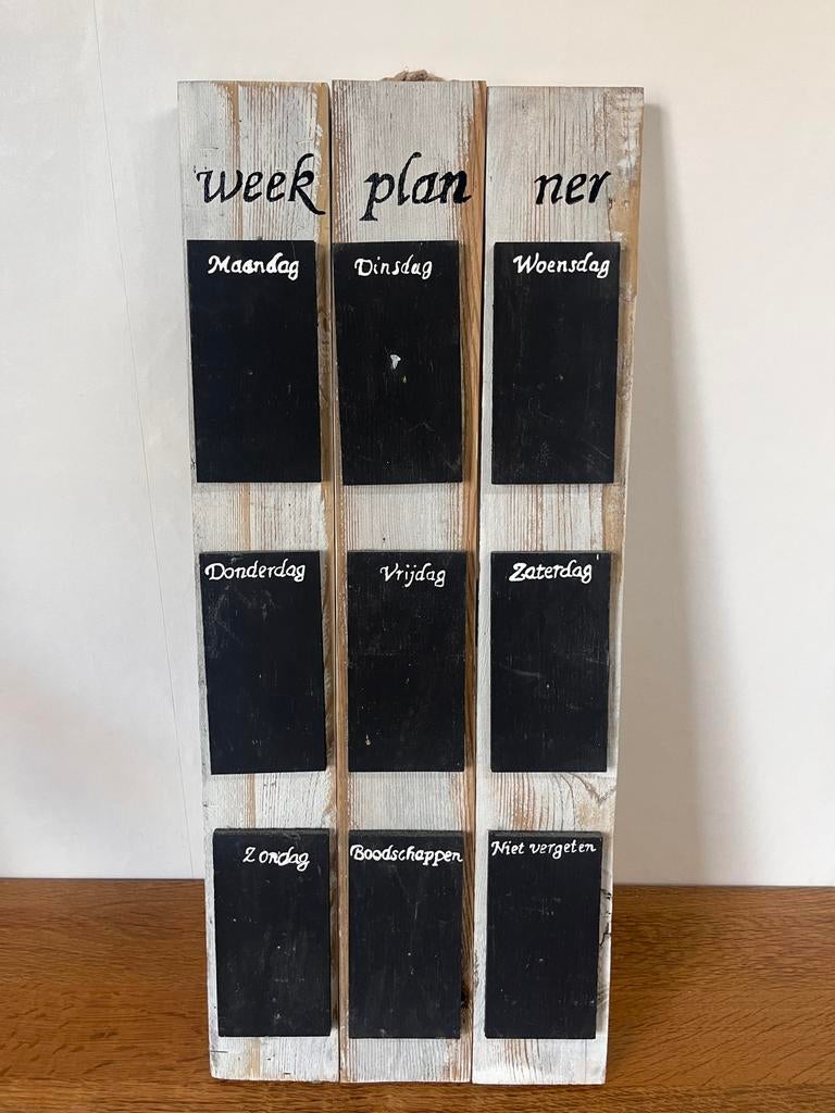 Weekplanner kruitbord handgemaakt, Ophalen of Verzenden, Zo goed als nieuw