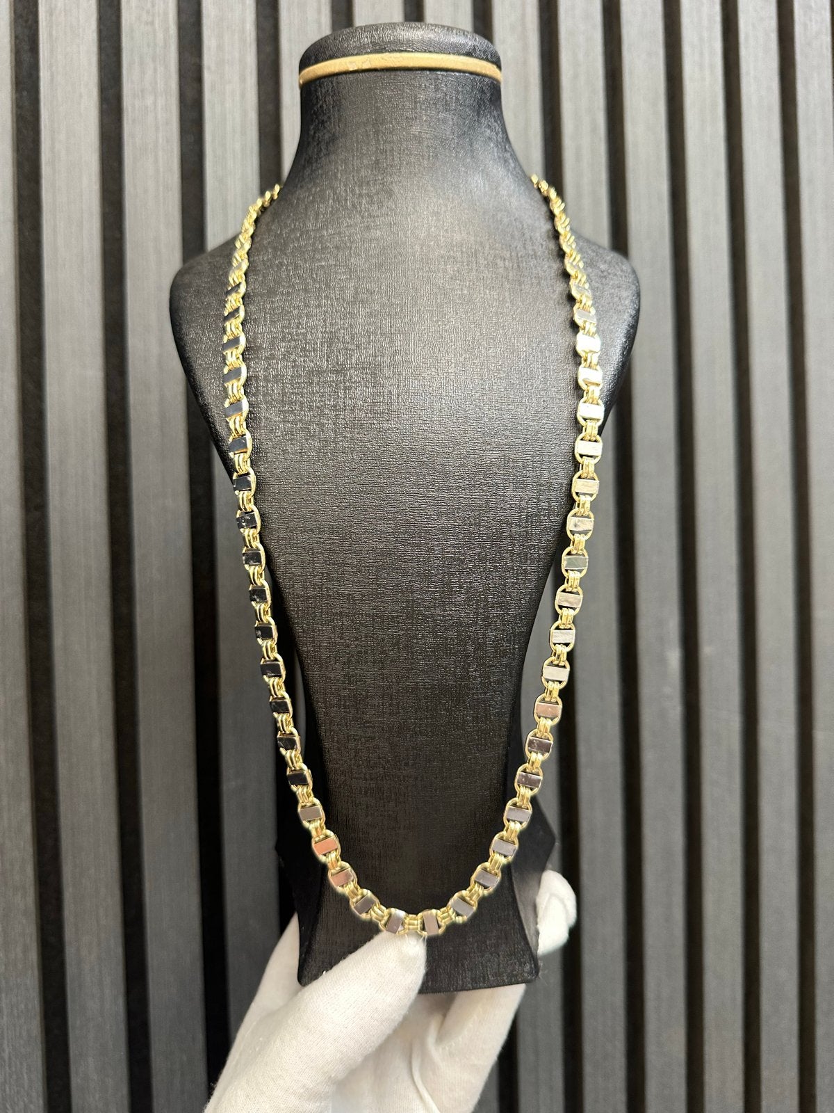 14k Gouden Phlat Magnum Ketting, Ophalen of Verzenden, Gebruikt, Goud