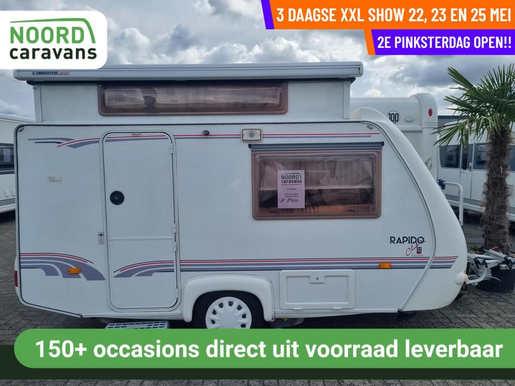 Rapido - 2DE PINKSTERDAG OPEN, RUIM 200 CARAVANS, Caravans en Kamperen, Caravans, Bedrijf, Tot en met 3, Rapido, 4 tot 5 meter