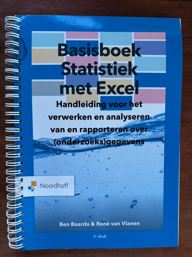 Basisboek Statistiek met Excel 3e druk, Ophalen of Verzenden, Beta, Gelezen, HBO