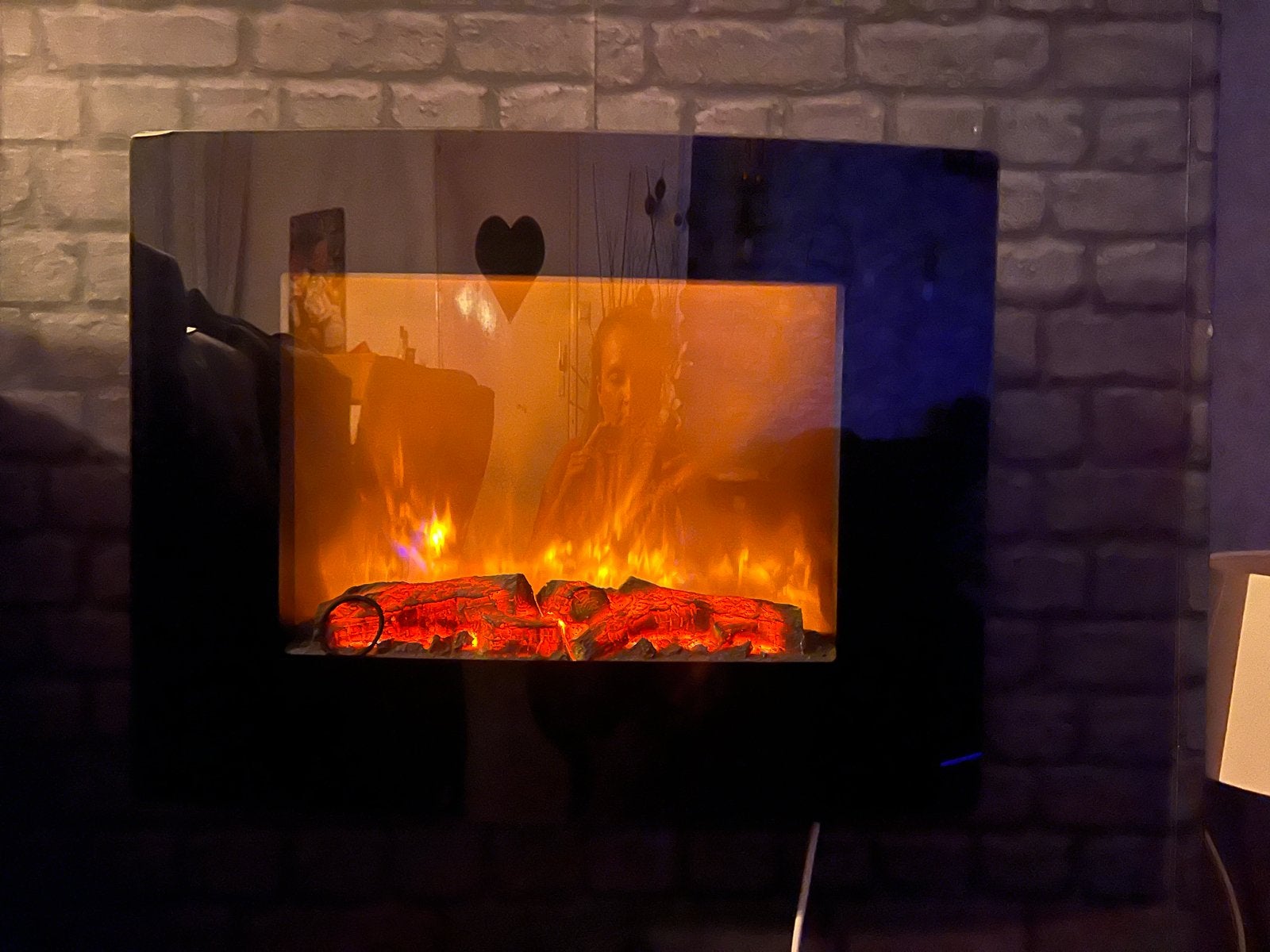 Elektrische haard met afstandsbediening, Ophalen of Verzenden, Gebruikt, Hangende haard, Elektrische haard