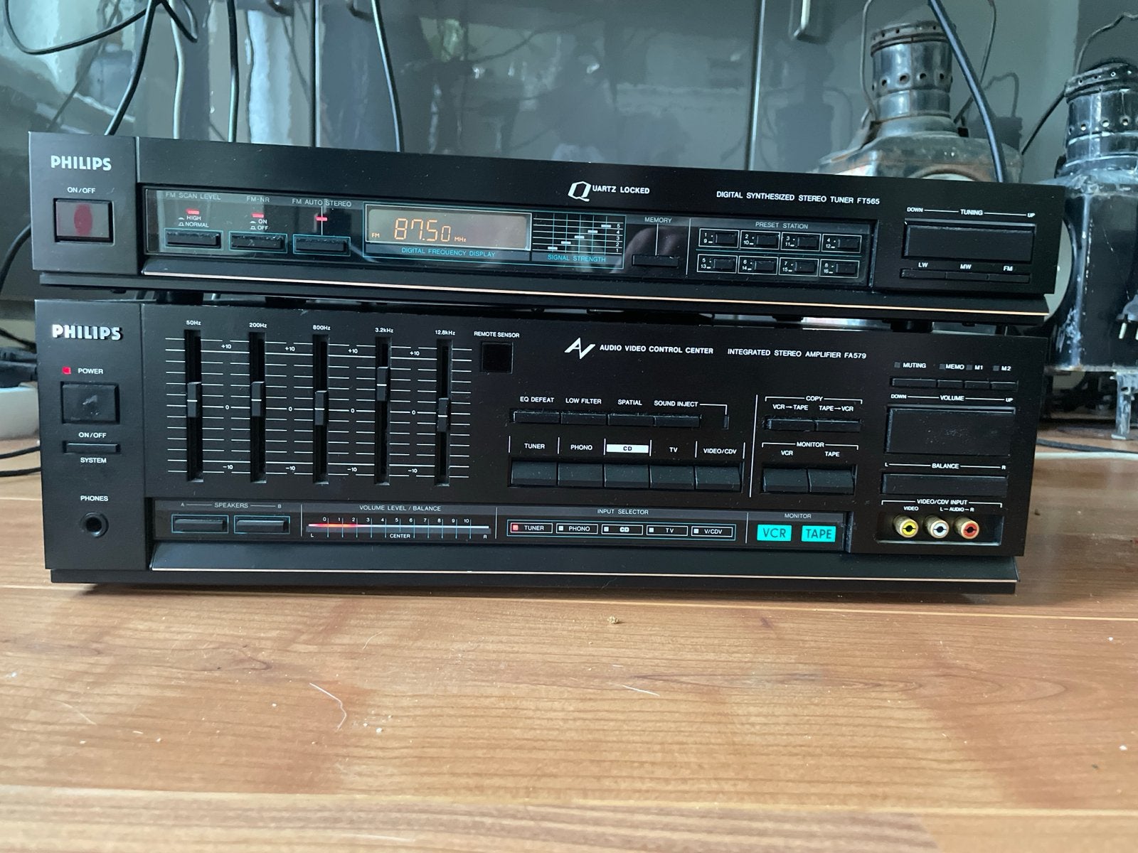 Philips FT565 Tuner en FA579 Versterker Set, Ophalen, Philips, Gebruikt, Tuner of Radio