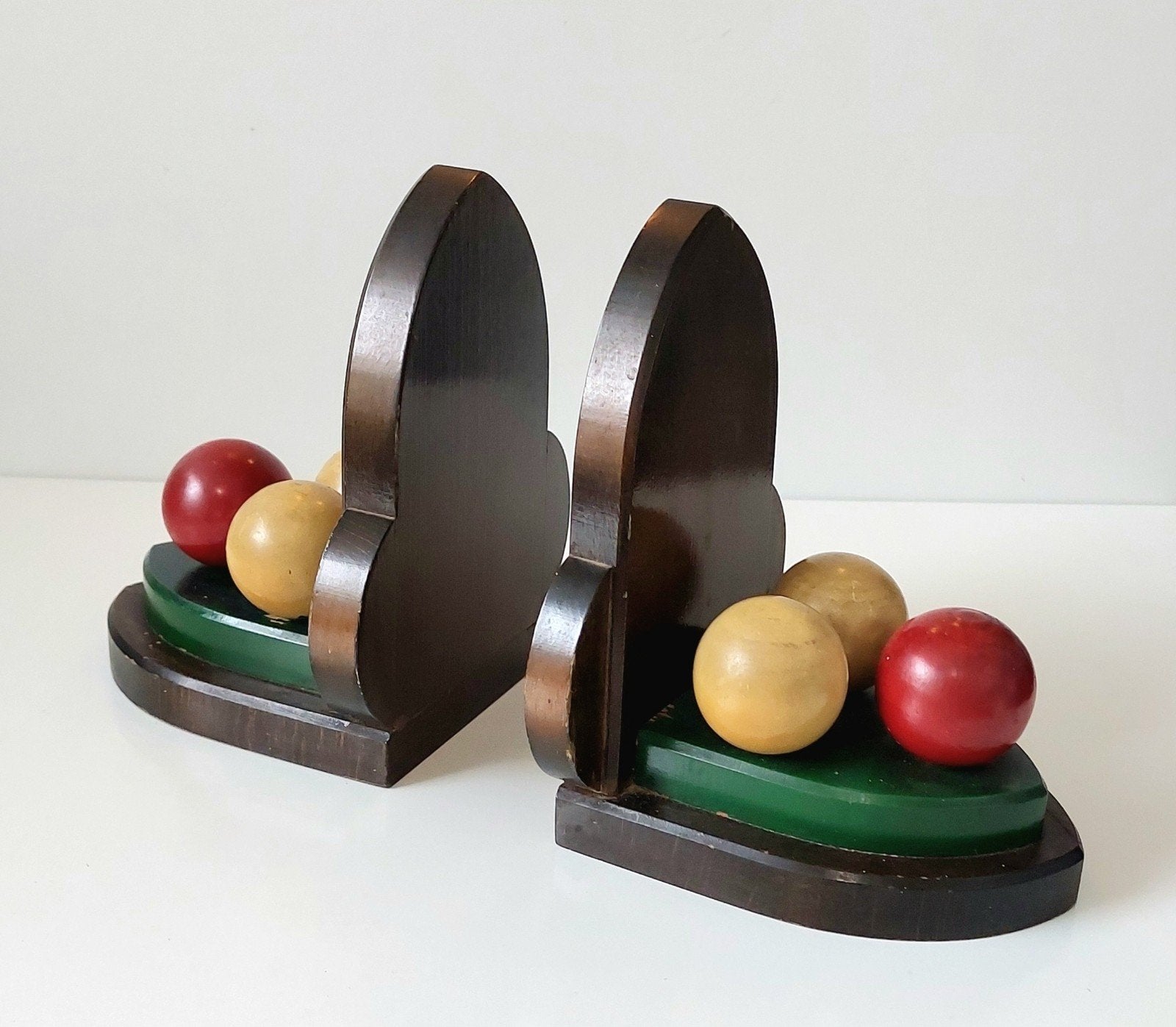 Oude Jaren '50 Boekensteunen Biljarten Biljartballen, Ophalen of Verzenden