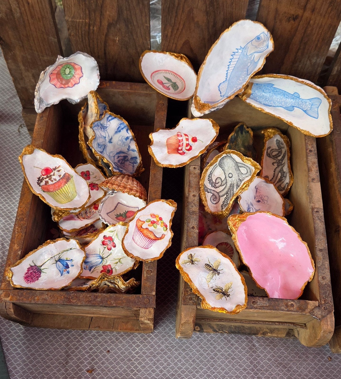 Decoratieve Oesterschelpen - Handgemaakt, Meerkleurig, Overige stijlen, Nieuw, Ophalen of Verzenden
