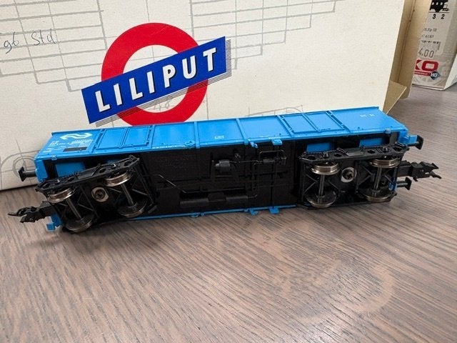 Liliput 244 40 H0 Blauwe hogeboordwagen 'Eanos' van de NS, Gelijkstroom, Wagon, Ophalen of Verzenden, Liliput