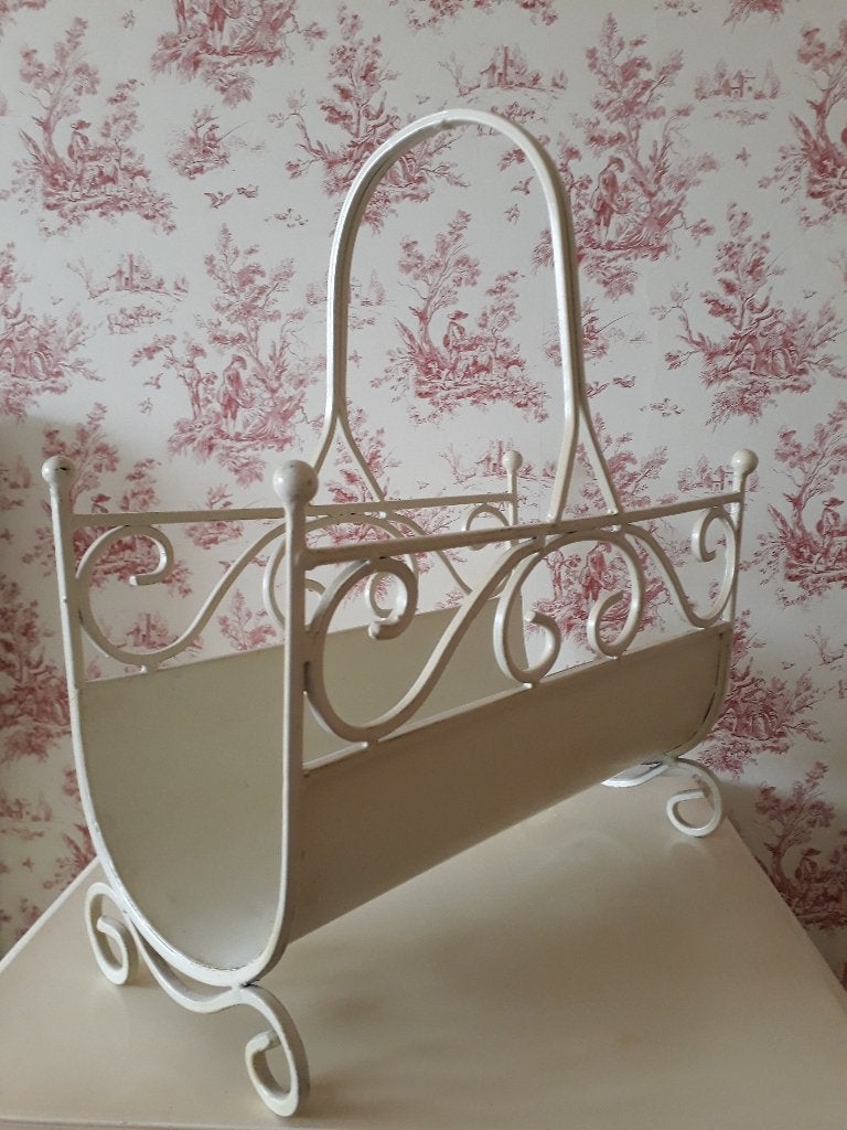 Lectuurbak brocante metaal beige, Ophalen, Met handvat, Metaal, Lectuurbak