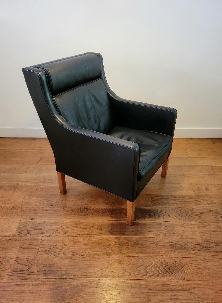 Vintage fauteuil van Børge Mogensen met voetenbank, Huis en Inrichting, Ophalen, Vintage design, Mid Century Modern, 75 tot 100 cm