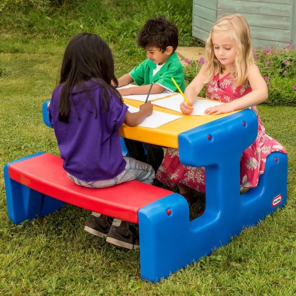 OPRUIMING! Little Tikes Junior Primary Picknicktafel, Kinderen en Baby's, Speelgoed | Buiten | Los speelgoed, Nieuw, Ophalen of Verzenden