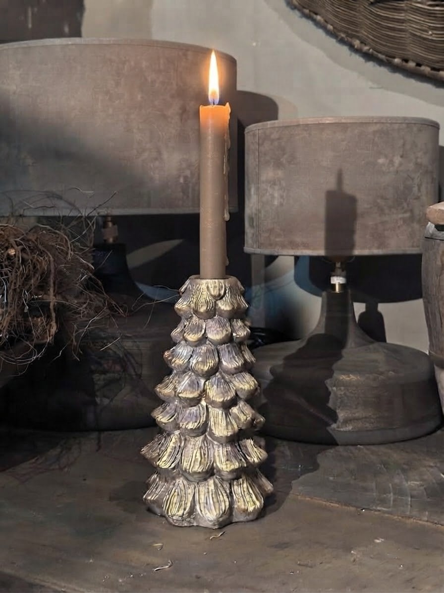 Kandelaar pine tree van Daan Kromhout, beton, 11x11x19 cm, Ophalen of Verzenden