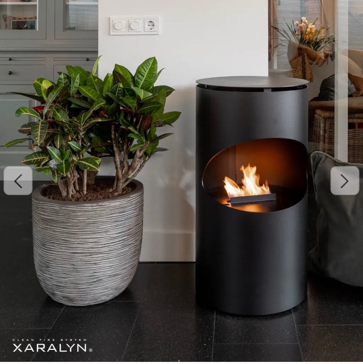 Xaralyn Silo verrijdbare bio-ethanol haard, Huis en Inrichting, Ophalen, Zo goed als nieuw, Vrijstaande haard, Gelhaard
