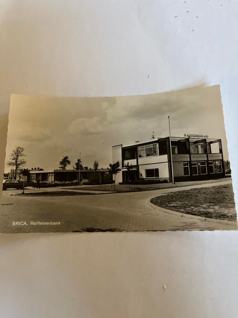 Ansichtkaart Erica, Raiffeisenbank, Verzamelen, Ansichtkaarten | Nederland, Ophalen of Verzenden, 1960 tot 1980, Gelopen, Drenthe